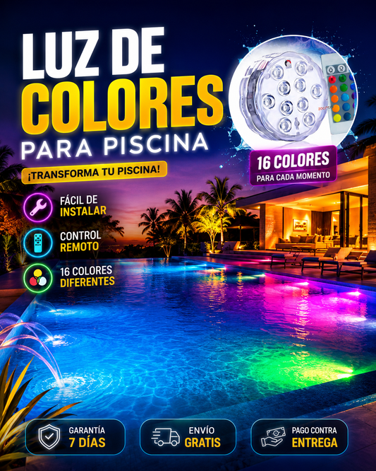 Kit de iluminación RGB para piscinas - Inalámbrico con control remoto: LLEVA 2 POR 1