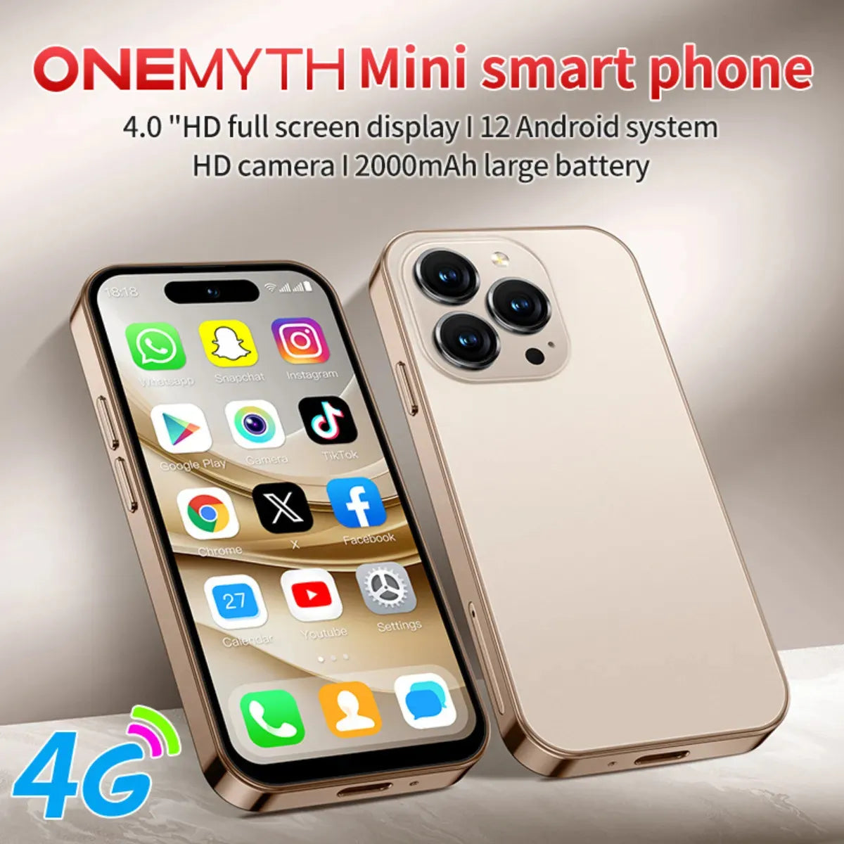 Mini teléfono inteligente oro - additional image 4